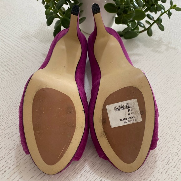 SOLD - Jo Mercer - Fuchsia Suede Shoes - Picture 4 of 6